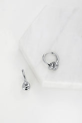 Sadie Large Silver Hoop Earrings